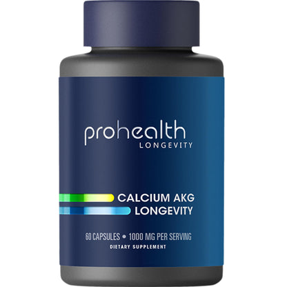 ProHealth, Ca AKG Supplement (Alpha Ketoglutarate) (1,000 mg per 2 Capsule Serving, 60 Capsules). Supports Metabolic Function and Healthy Aging Processes.