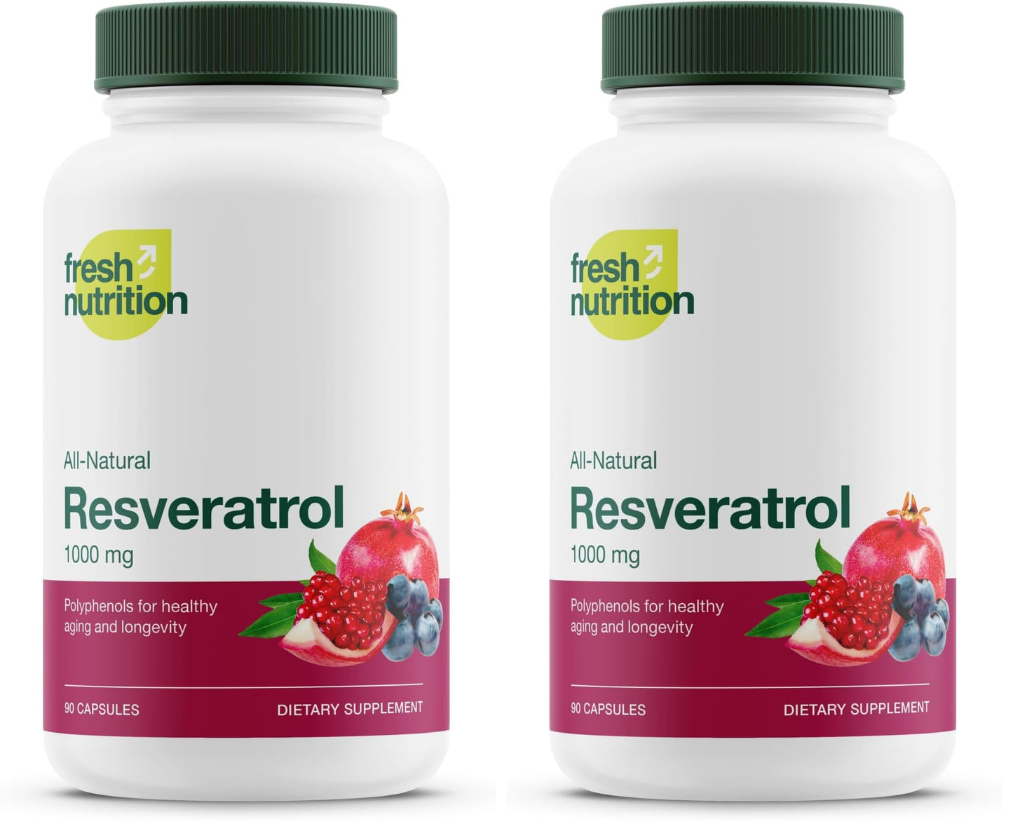 Resveratrol Supplement - Trans-resveratrol Extra Strength 750mg - Natural, Pure and Potent Polyphenols Supplement - Vegan, Non GMO, Gluten-free - 90 Capsules