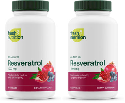 Resveratrol Supplement - Trans-resveratrol Extra Strength 750mg - Natural, Pure and Potent Polyphenols Supplement - Vegan, Non GMO, Gluten-free - 90 Capsules