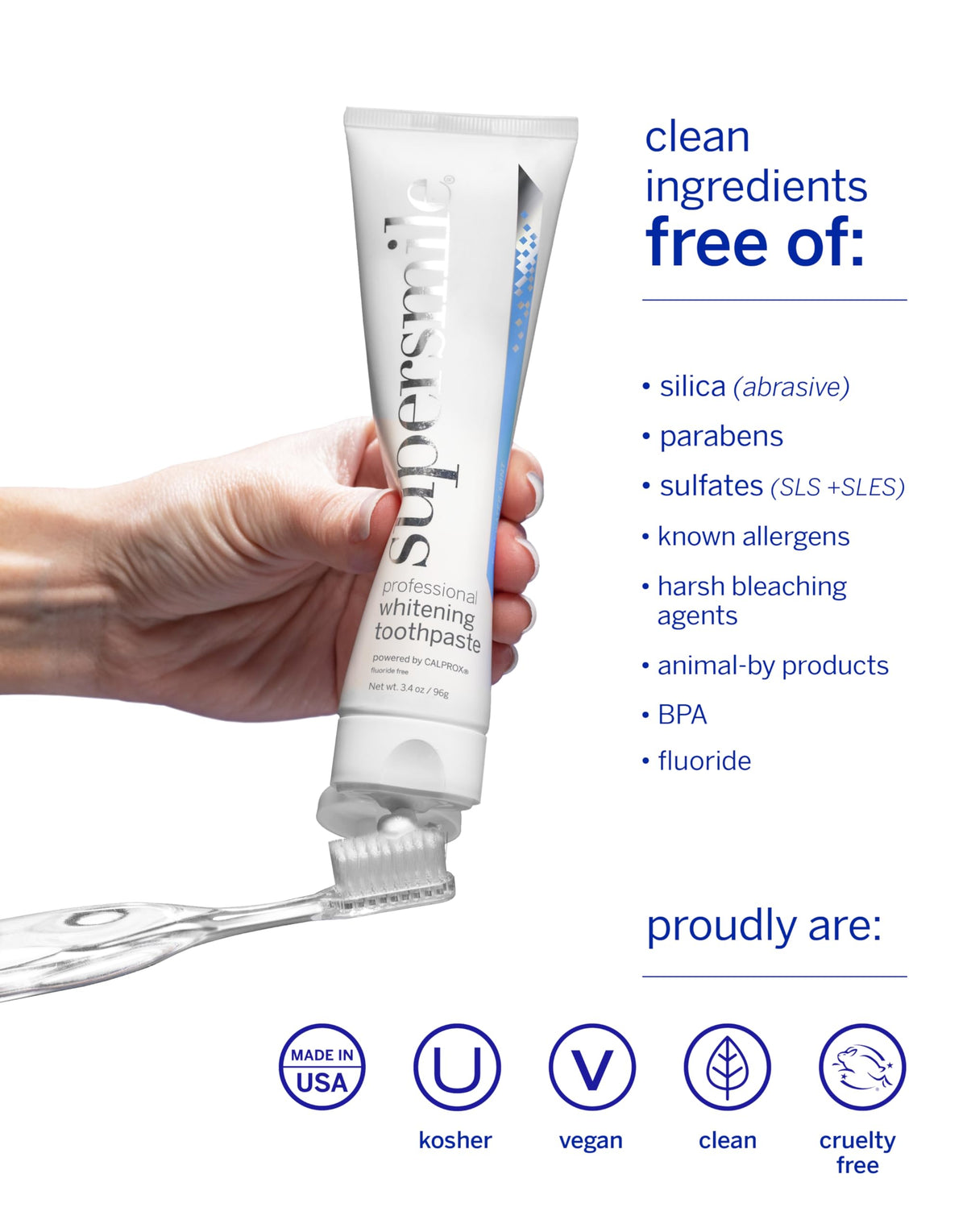 Supersmile Original Mint Whitening Toothpaste, 8 Oz, Whitens 6 Shades