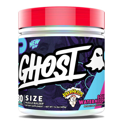 GHOST Size Muscle Builder Dietary Supplement - Cherry Limeade, 30 Servings – Support Muscle Growth & Strength Building for Men & Women - Creatine & Betaine - Free of Sugar & Gluten