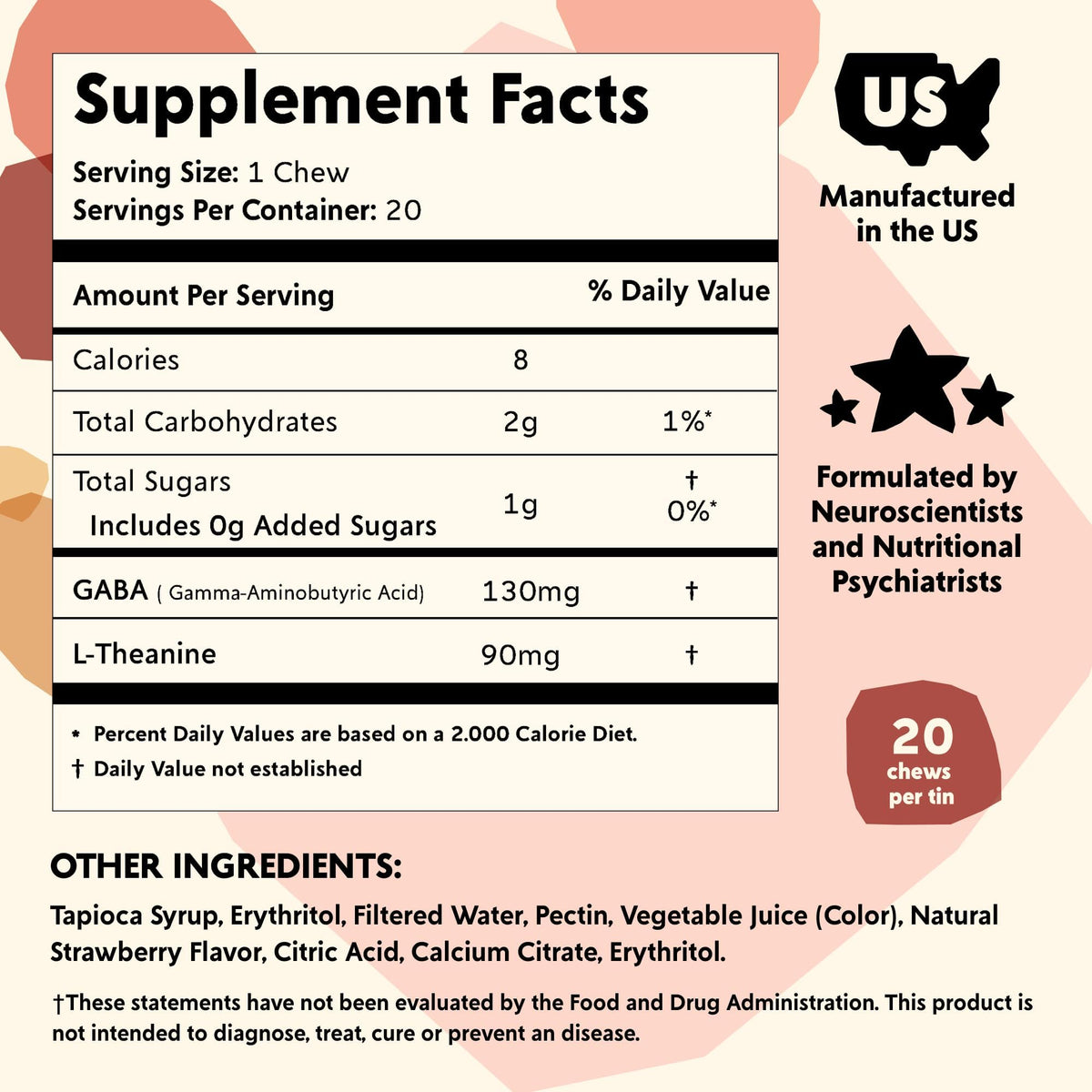 PYM Berry Mood Chews (20 Count) | Stress & Mood Support Supplement