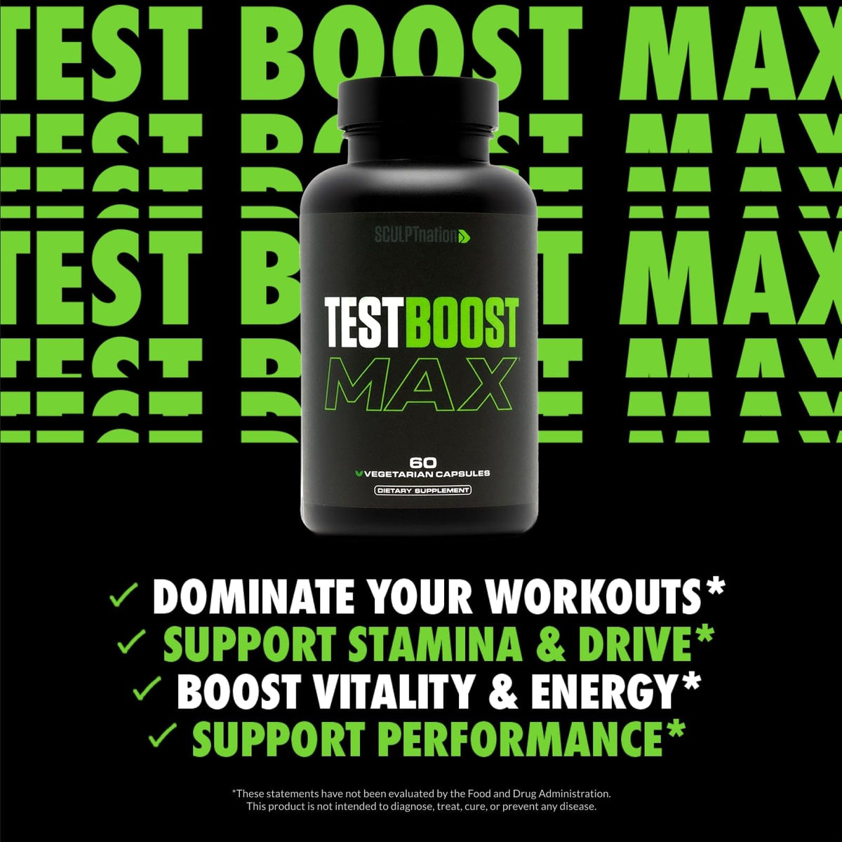 Sculpt Nation by V Shred Test Boost Max - Testosterone Supplement for Men