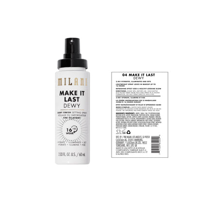 Milani Make It Last Dewy - Dewy Finish Setting Spray - 3 in 1- Hydrate + Illuminate + Set