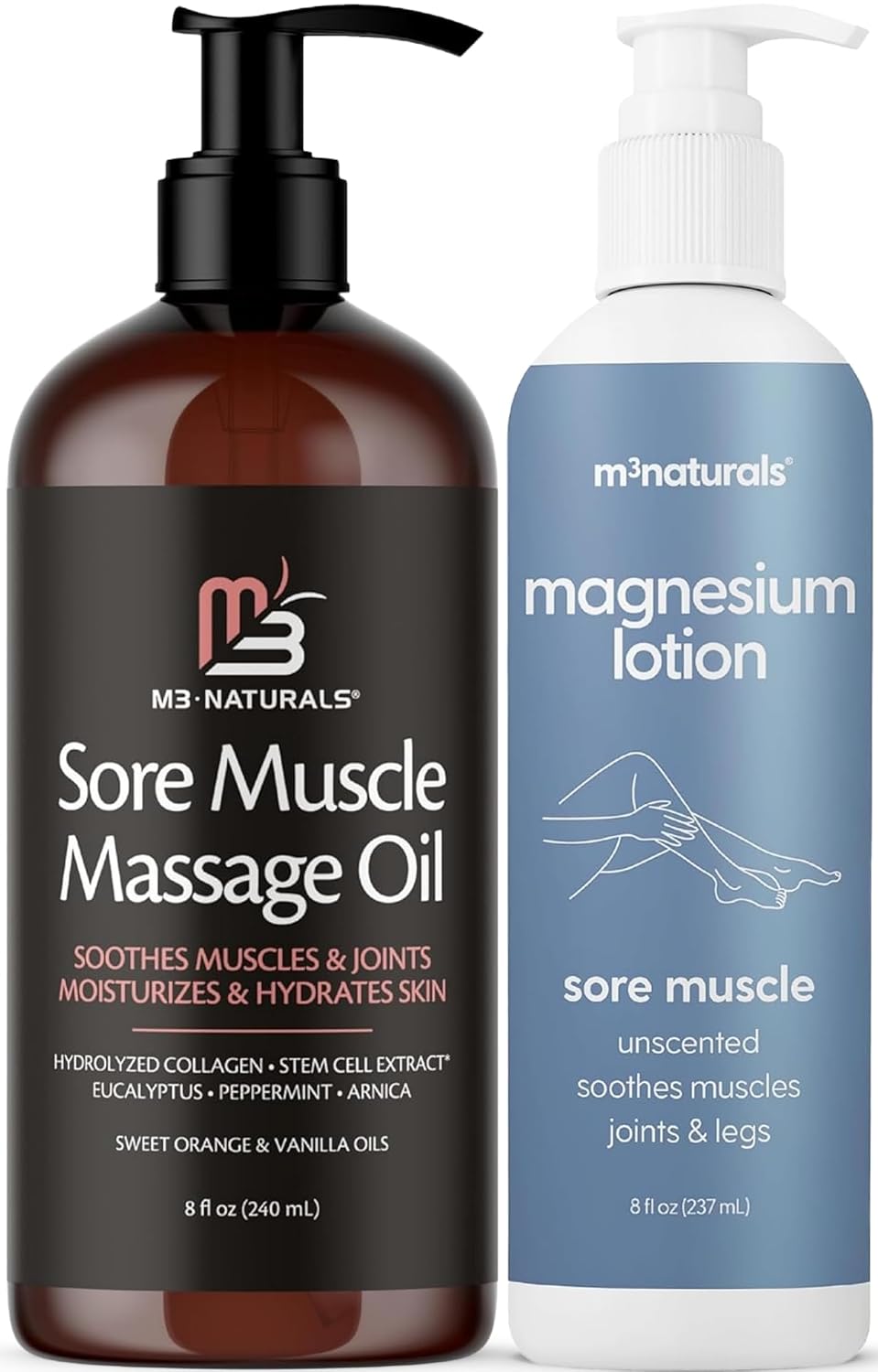 Complete Recovery Bundle with Arnica Massage Oil & Magnesium Lotion for Sore Muscles