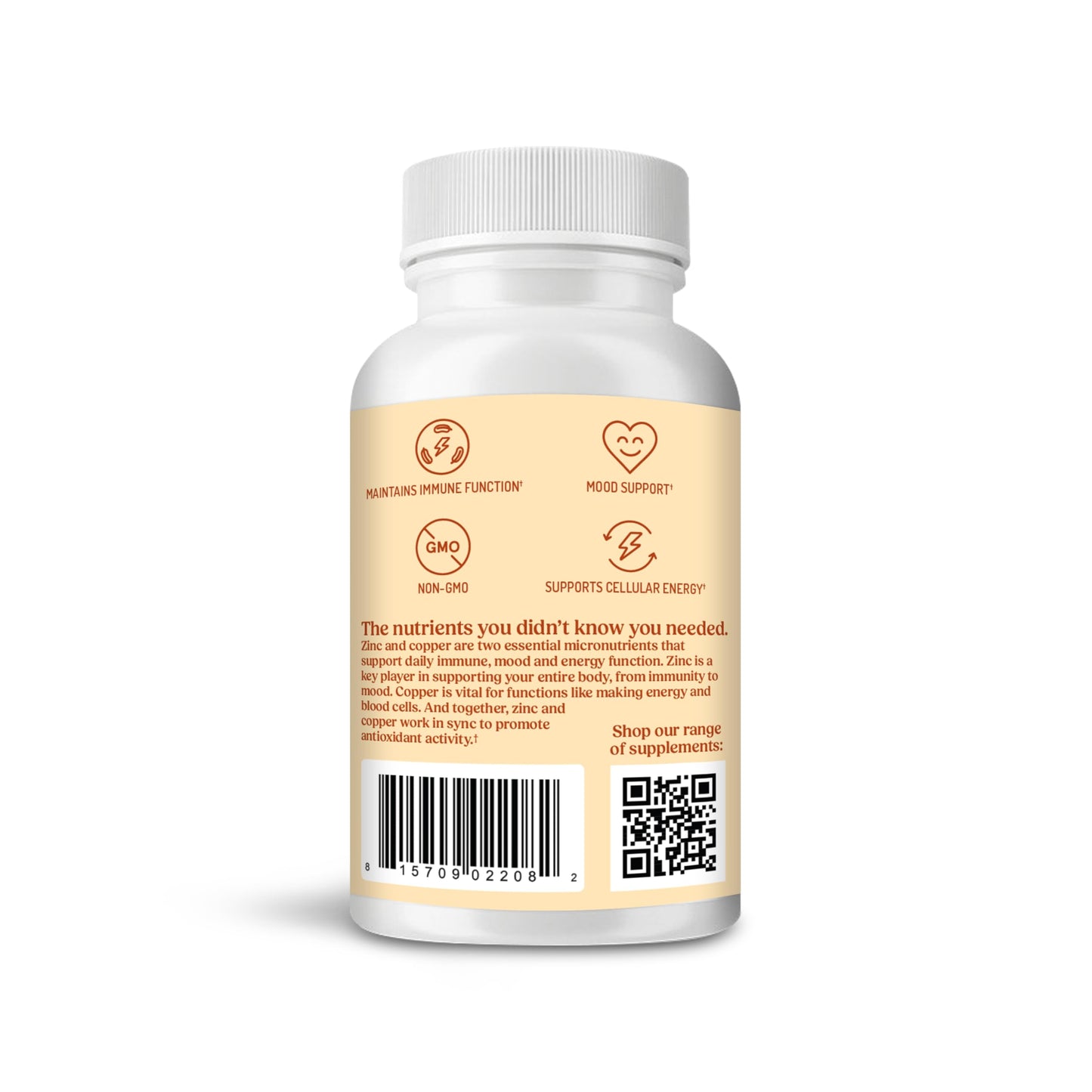 Bulletproof Zinc with Copper Capsules, 60 Count, Minerals and Antioxidant Supplement for Immunity and Mood