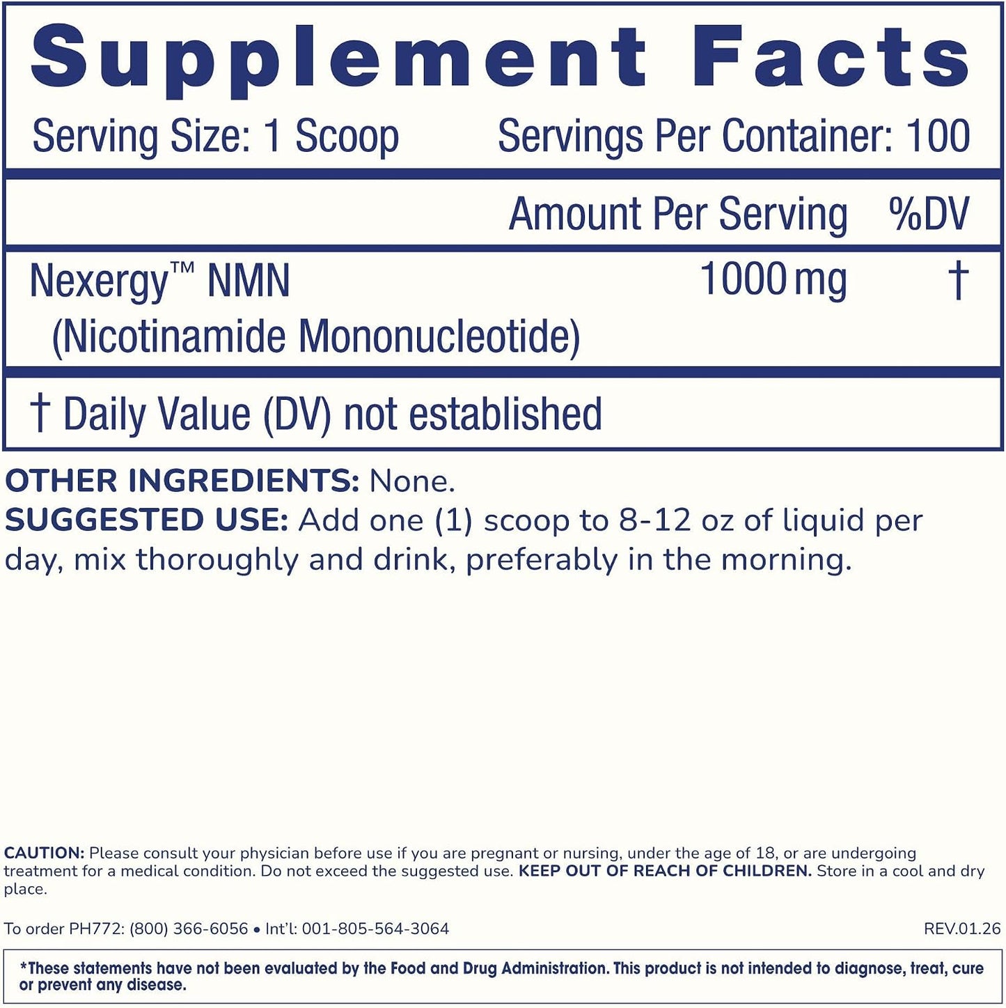 ProHealth Longevity Essentials NMN Powder (100 Grams) - Featuring Nexergy™ NMN Powder Supplement, NAD+ Precursor, Dietary Supplement, Cellular Health, Metabolism Support