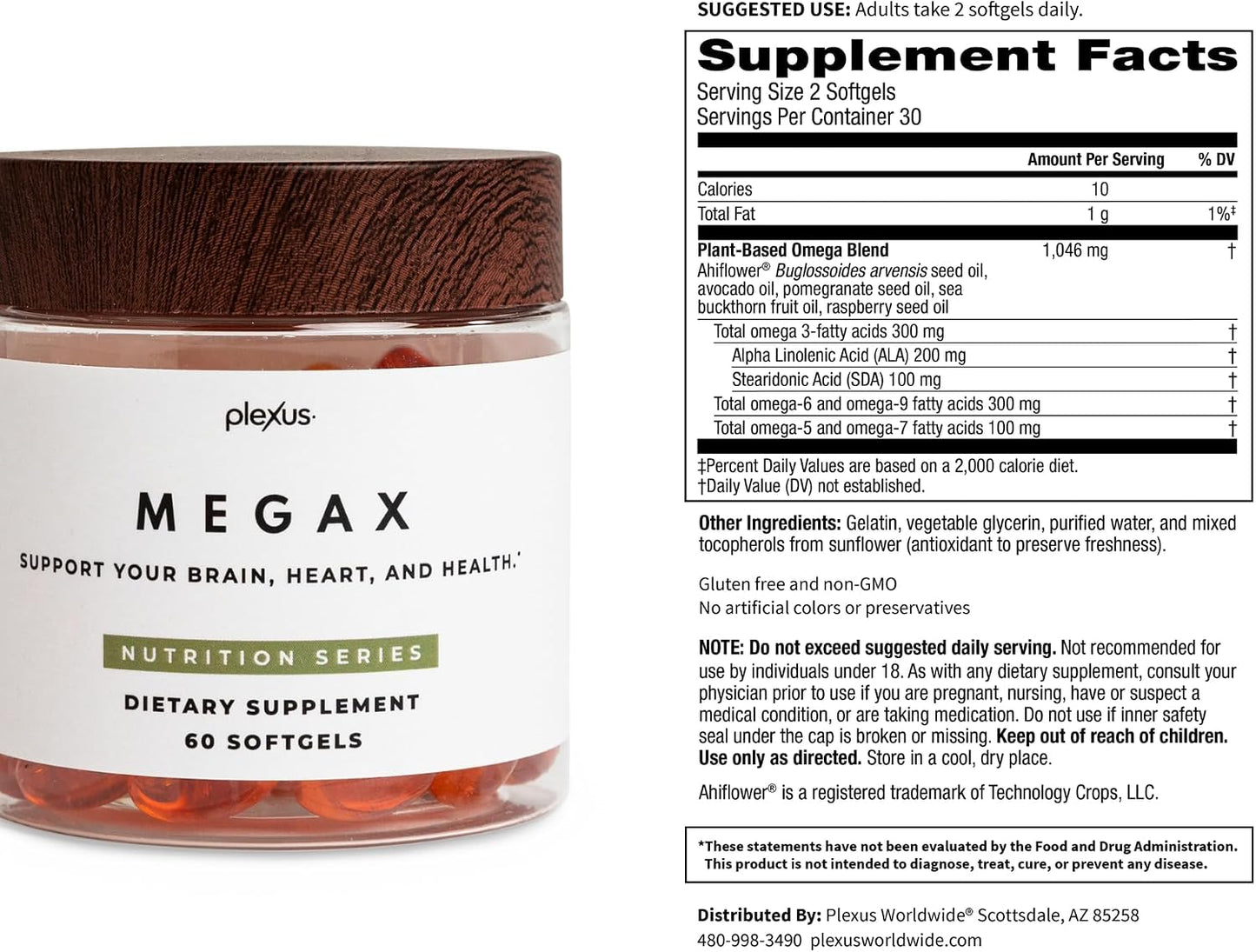 Plexus MegaX® | Plant-based omega fatty acids — gluten-free, non-GMO soft gels with no fishy aftertaste