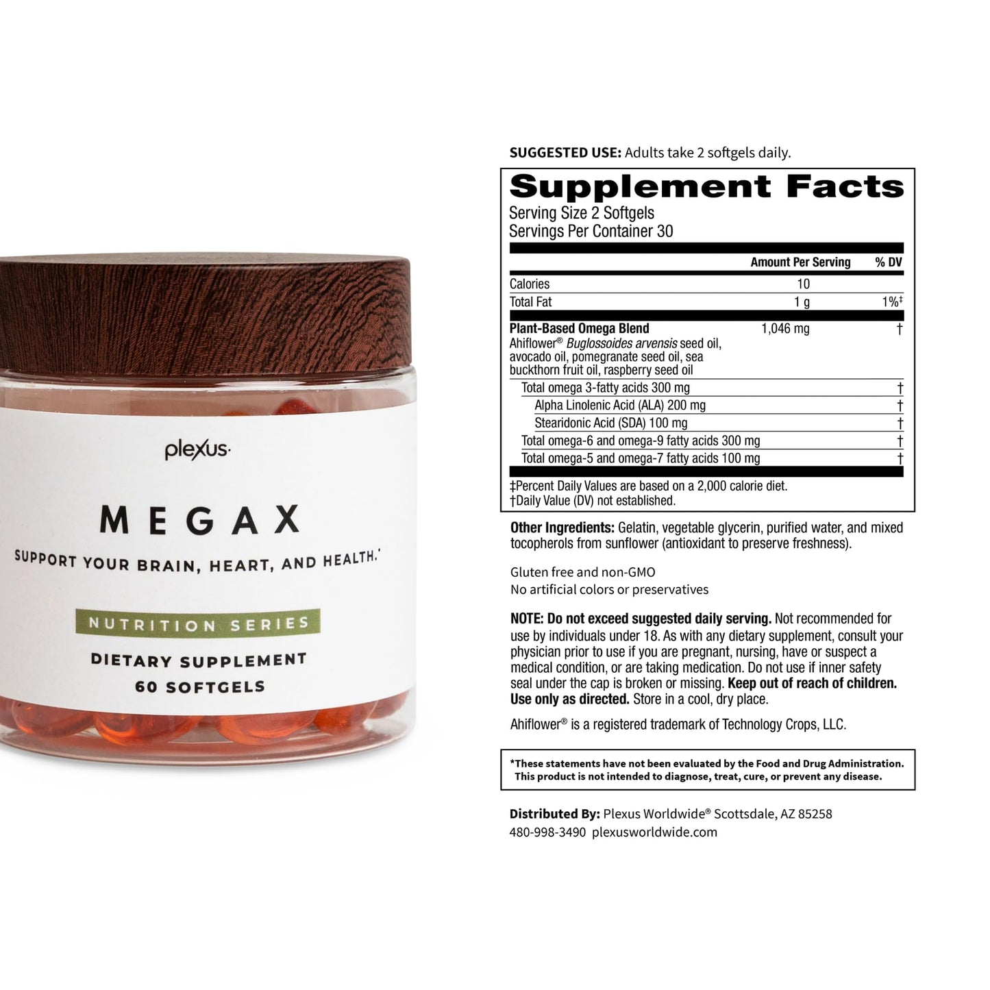 Plexus MegaX® | Plant-based omega fatty acids — gluten-free, non-GMO soft gels with no fishy aftertaste
