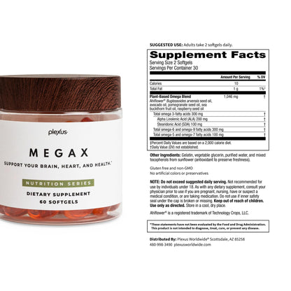Plexus MegaX® | Plant-based omega fatty acids — gluten-free, non-GMO soft gels with no fishy aftertaste