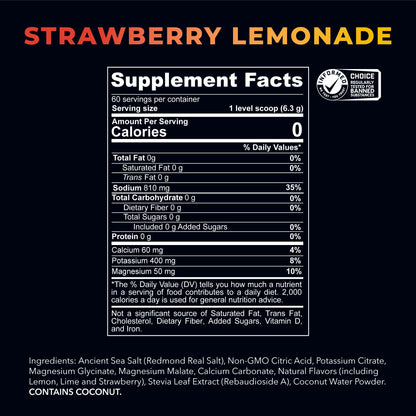 REDMOND Re-Lyte Electrolyte Drink Mix, Mixed Berry, 30 serving SMALL 6.88oz jar