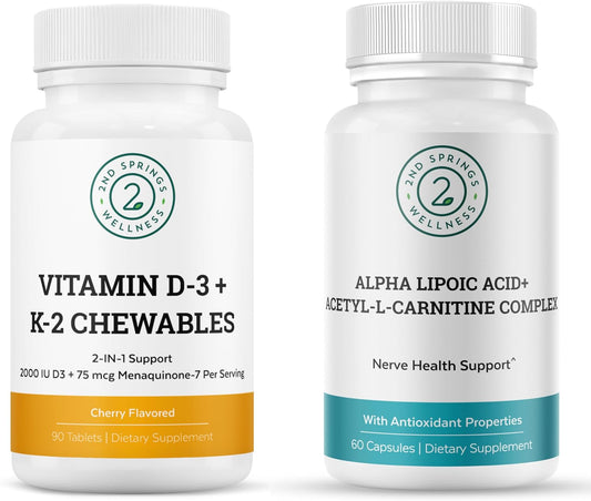 ALA & ALC Complex + Vitamin D3 K2 Bundle | Energy, Metabolism, Cognitive Support, Bone Strength, Immune Health & Daily Wellness