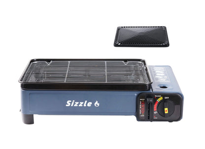 Sizzle Goods Portable Propane and Butane Dual Fuel Gas Grill with Iwatani Style Stainless 
