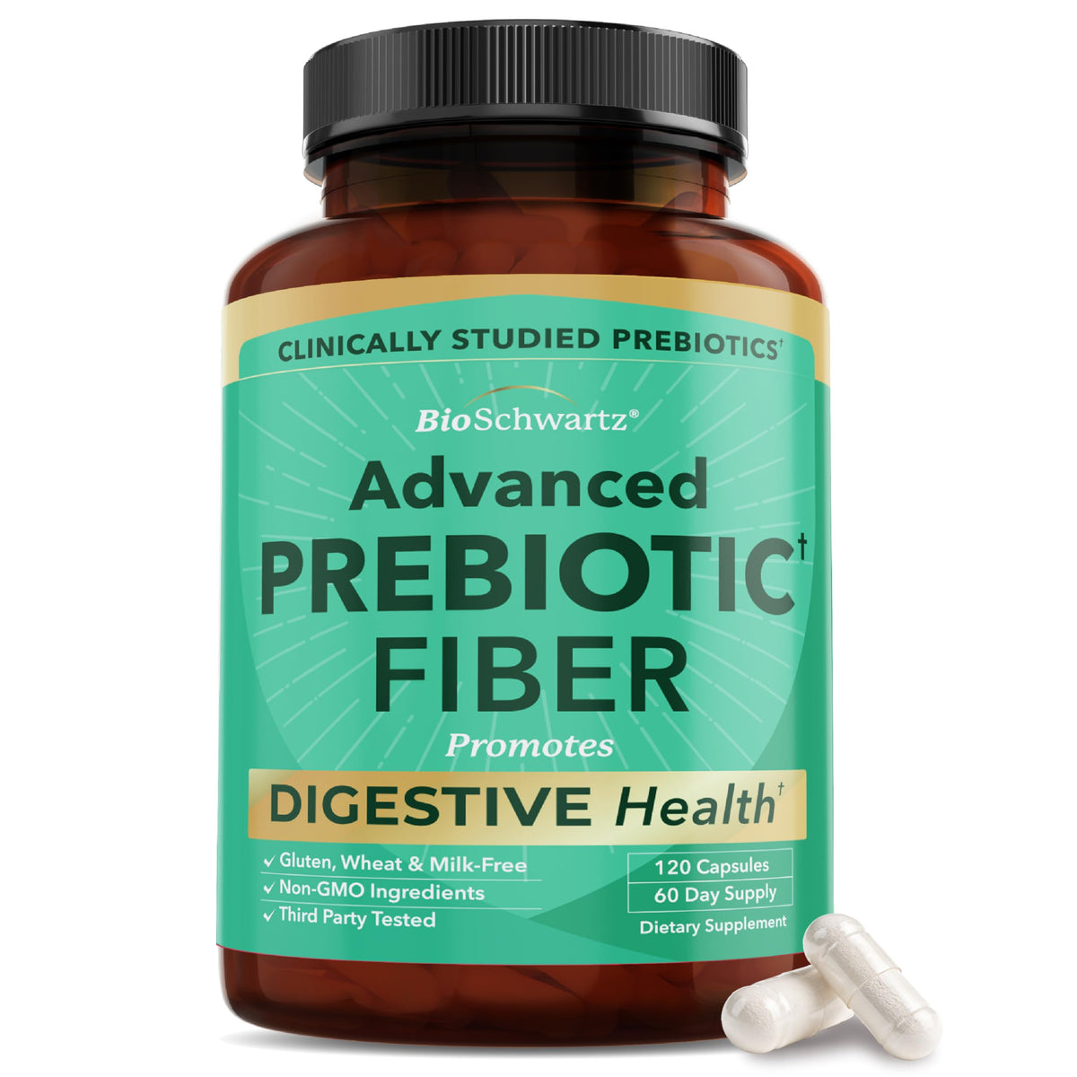 Advanced Prebiotic Fiber | Fast Acting Gut Health Supplement | 60 Capsules