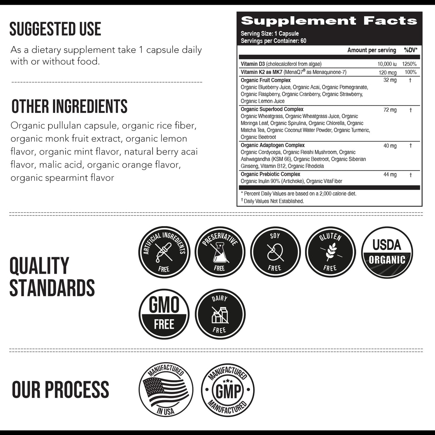 Organic Plant D3 K2 vitamin 10000 iu - All-Trans MK7 from MenaQ7 (120 mcg K2) - 100% Organic & Plant-Based Sublingual D3 Drops 10,000 iu (Cholecalciferol), 100% Vegan - Supports Immunity, Bone, Brain