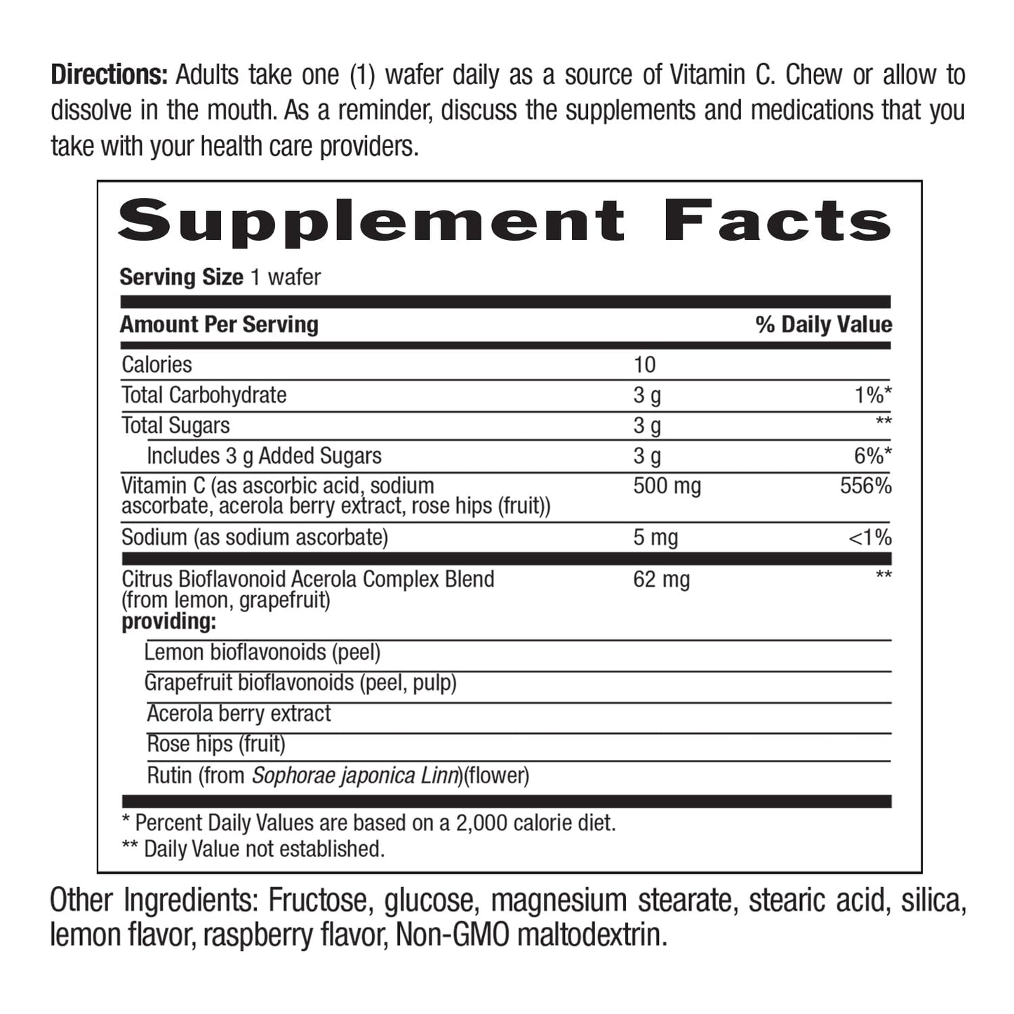 Country Life Acerola Vitamin C Complex, 500mg, Chewable Berry Flavored Wafers, Supports Immune Health, 180 Wafers, Certified Gluten Free by GFCO , Certified Vegan by AVA