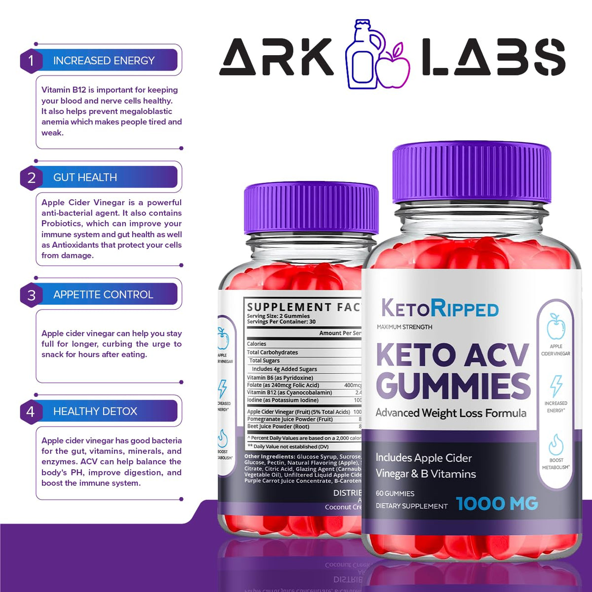 (5 Pack) Keto Ripped ACV Gummies, Keto Ripped ACV Gummies Advanced Weight Loss