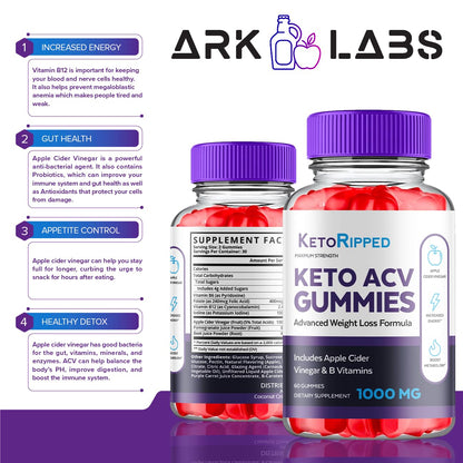 (5 Pack) Keto Ripped ACV Gummies, Keto Ripped ACV Gummies Advanced Weight Loss