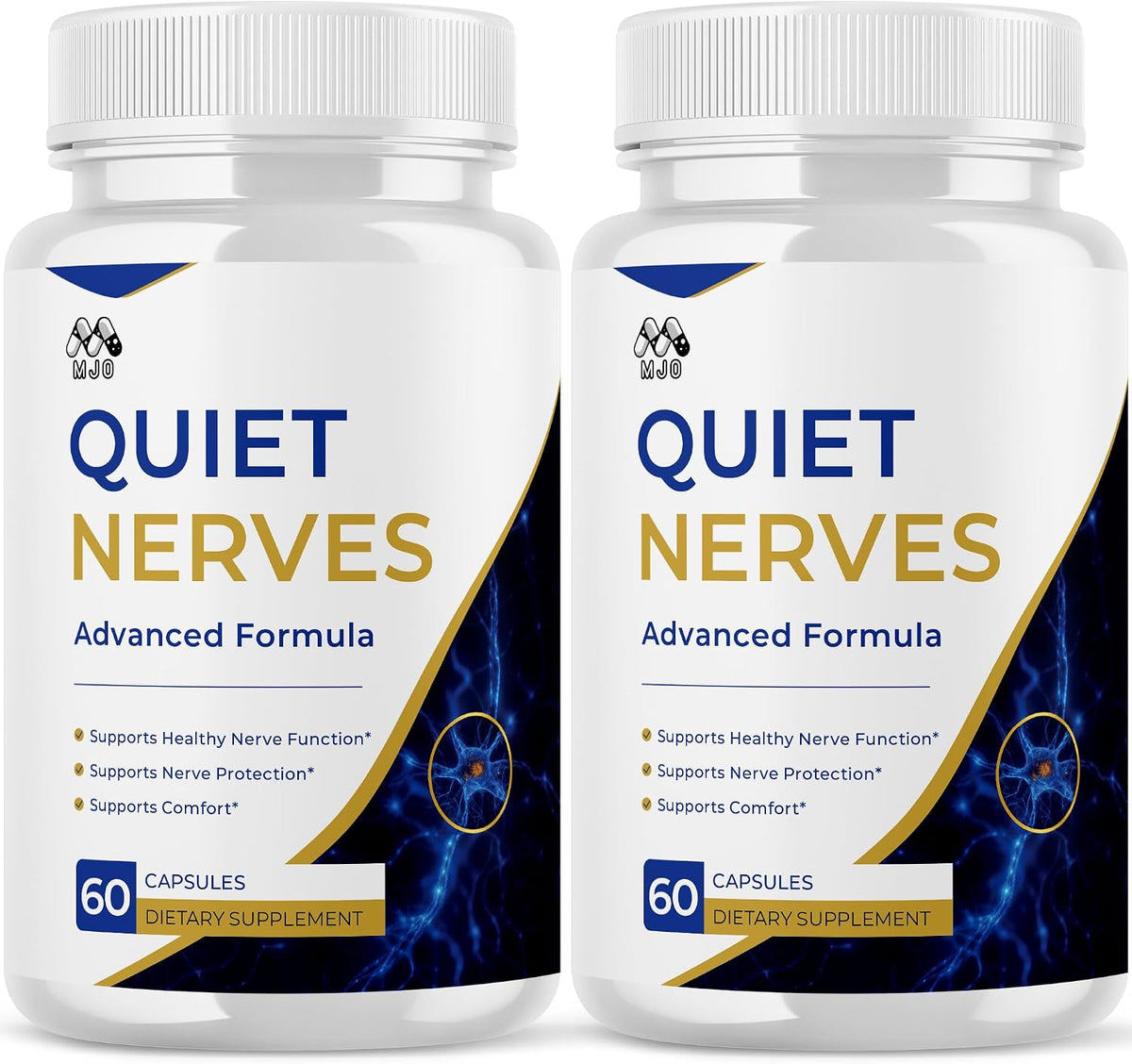 (2 Pack) Quiet Nerves Capsules, Official Quiet Nerves Pills (120 Capsules)