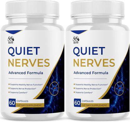 (2 Pack) Quiet Nerves Capsules, Official Quiet Nerves Pills (120 Capsules)