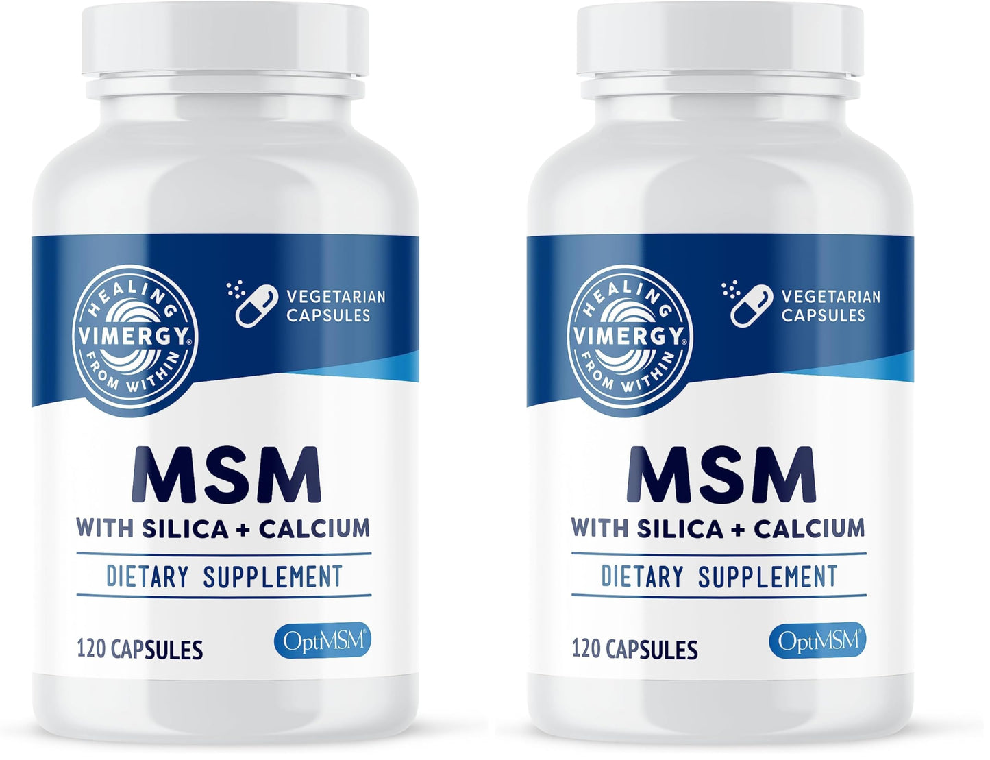 Vimergy MSM with Silica + Calcium Capsules, 120 Servings – Supports Bone Health – Promotes Hair & Nail Health – Non-GMO, Gluten-Free, Kosher, Soy-Free, Corn-Free, Vegan & Paleo Friendly