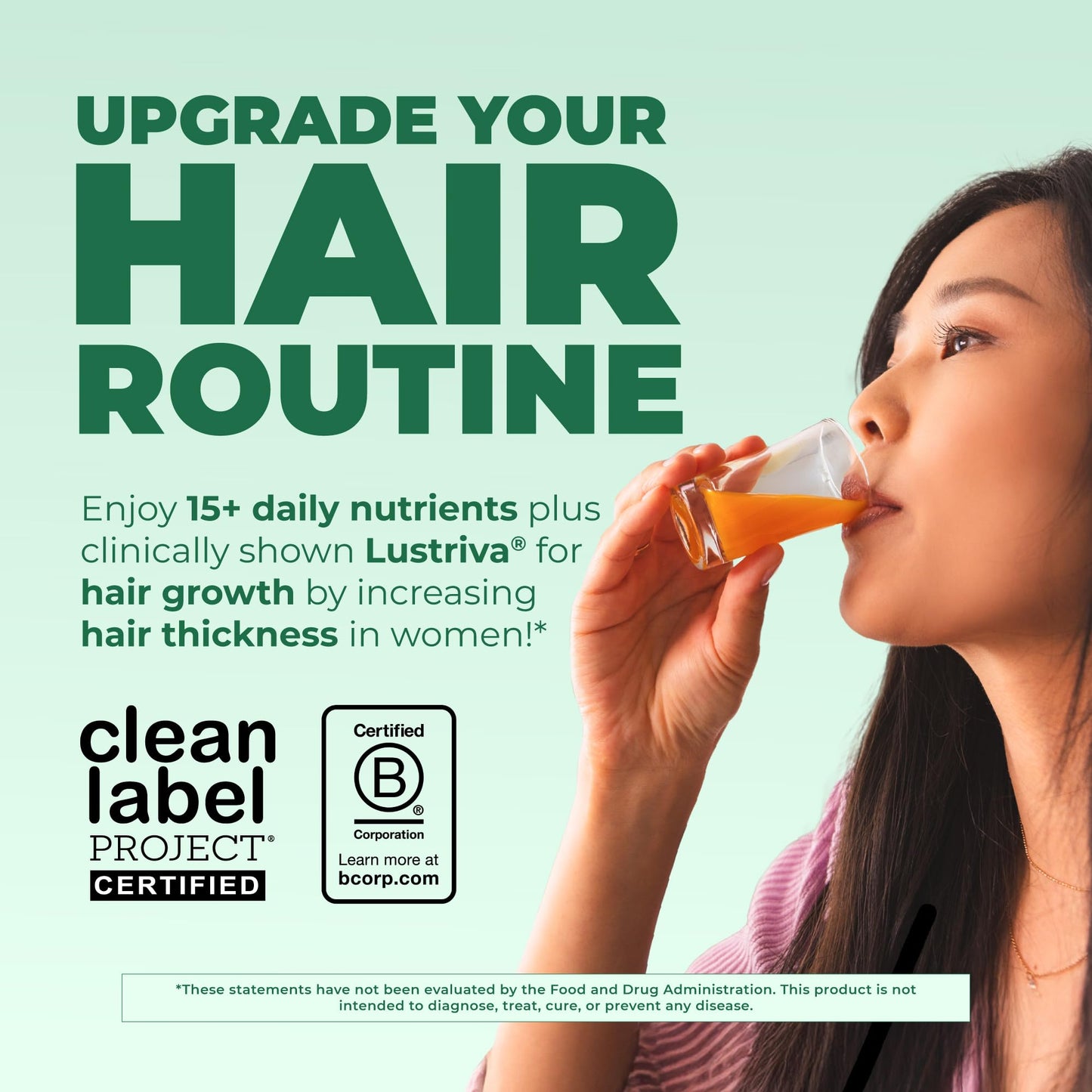 MARYRUTH'S Liquid Multivitamin + Hair Growth | Clinically Tested in Women for Thicker Hair & Facial Wrinkles | Biotin 10000mcg | Lustriva Hair Growth Supplements | Skin Care | Ages 18+ | 15.22 Fl Oz