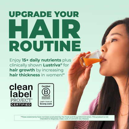 MARYRUTH'S Liquid Multivitamin + Hair Growth | Clinically Tested in Women for Thicker Hair & Facial Wrinkles | Biotin 10000mcg | Lustriva Hair Growth Supplements | Skin Care | Ages 18+ | 15.22 Fl Oz