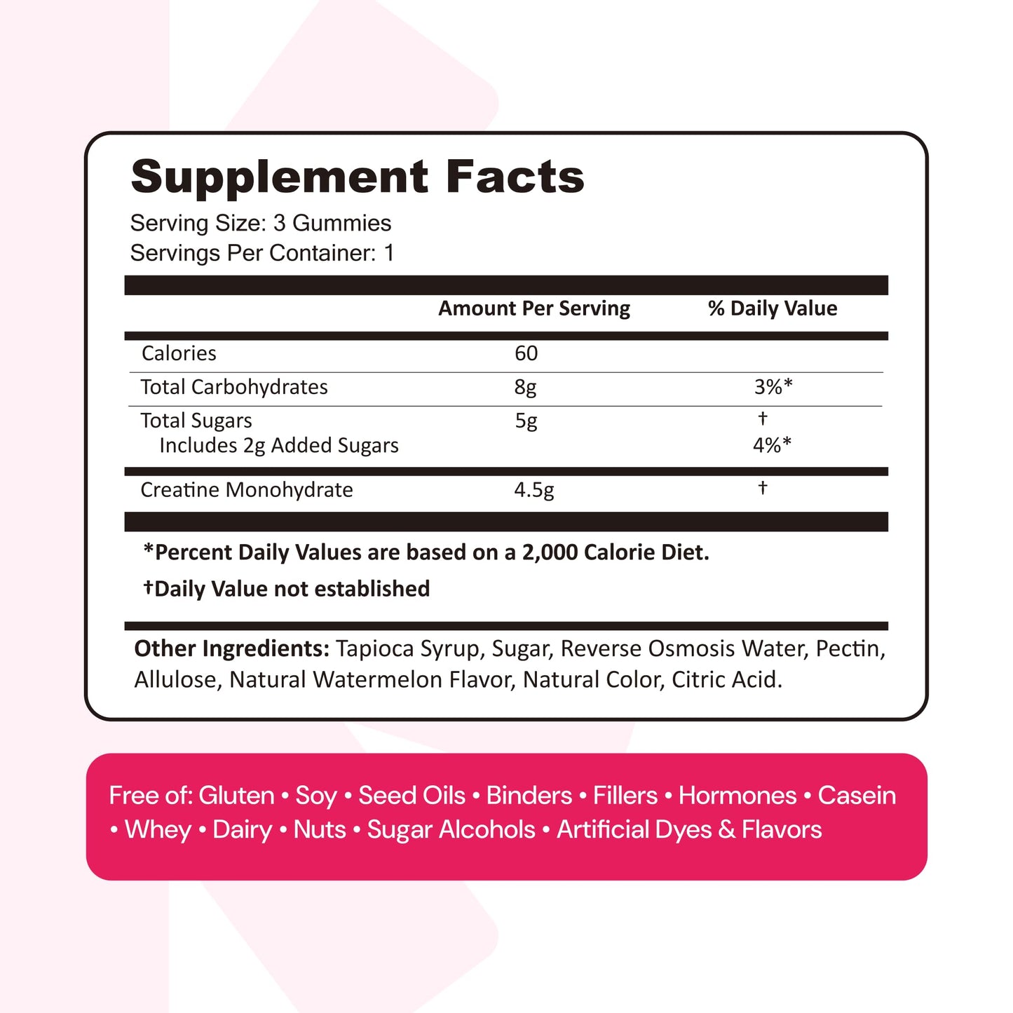 Create Creatine Monohydrate Gummies for Men & Women, Boost Focus, Strength, and Endurance, Anti-Melting Formula, Vegan, Gluten-Free, Non-GMO, 1.5g of Creatine per Gummy (Orange)