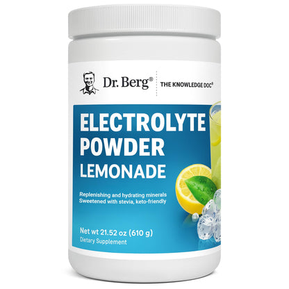 Dr. Berg Zero Sugar Hydration Keto Electrolyte Powder - Enhanced w/ 1000 mg of Potassium & Real Pink Himalayan Salt (NOT Table Salt) - Raspberry & Lemon Flavor Hydration Drink Supplement, 100 Servings