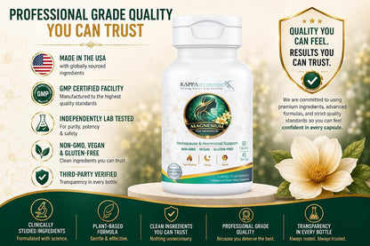 Kappa Nutrition® Magnesium for Menopause | Menopause & Hormonal Support for Women 40+ | Albion® Magnesium Biocomplex | Supports Calm, Sleep & Muscle Relaxation | Vegan | 90 Capsules (45 Servings)