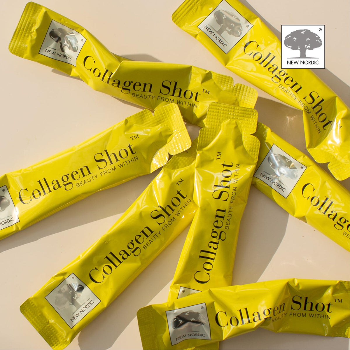 New Nordic Collagen Shot High-Absorbency Premium Liquid Daily Sachets - 15x Hydrolysed Shots - Freshwater Marine Collagen