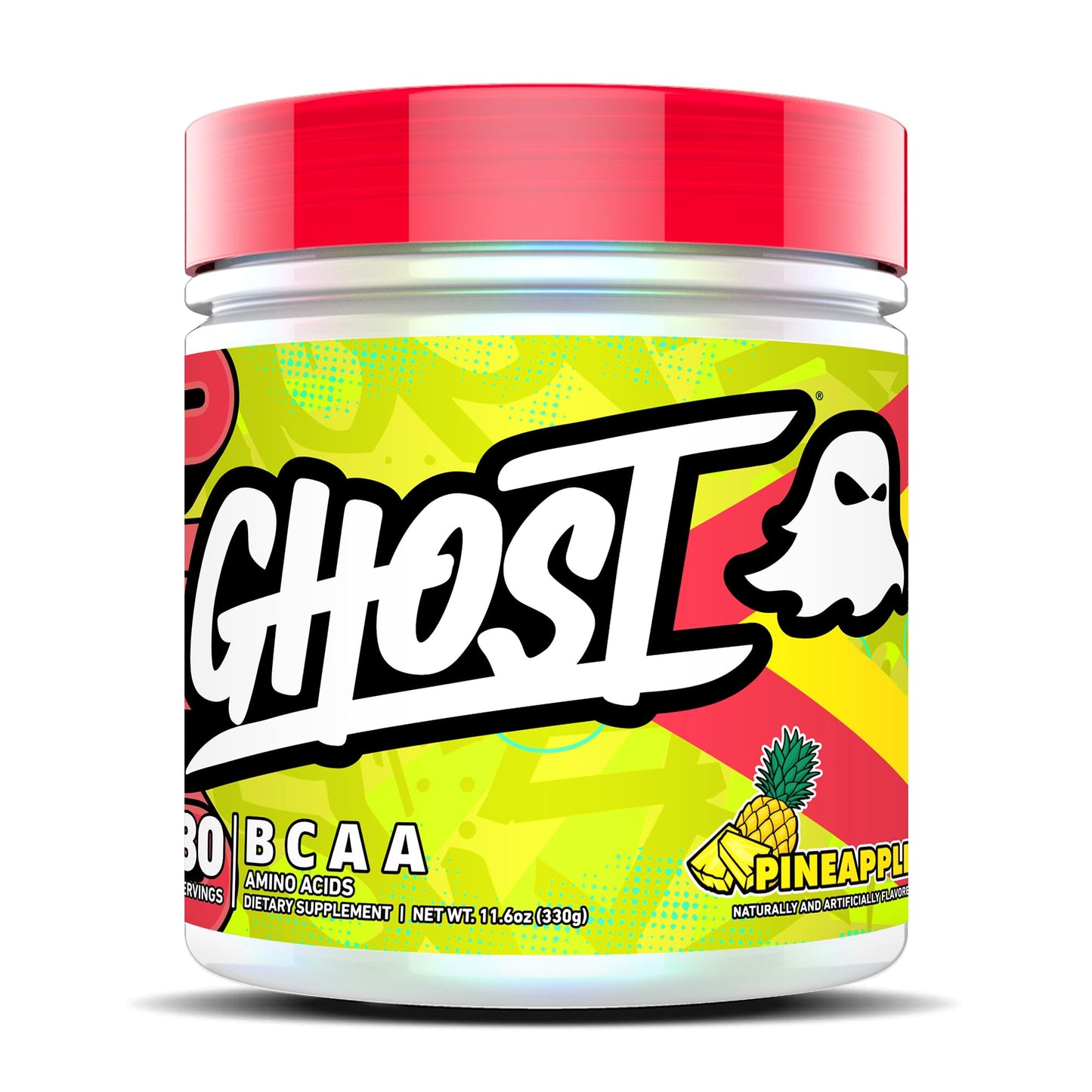 GHOST BCAA Powder Amino Acids Supplement, Sour Strips - 30 Servings - Sugar-Free Intra, Post & Pre Workout Amino Powder & Recovery Drink, 7G BCAA