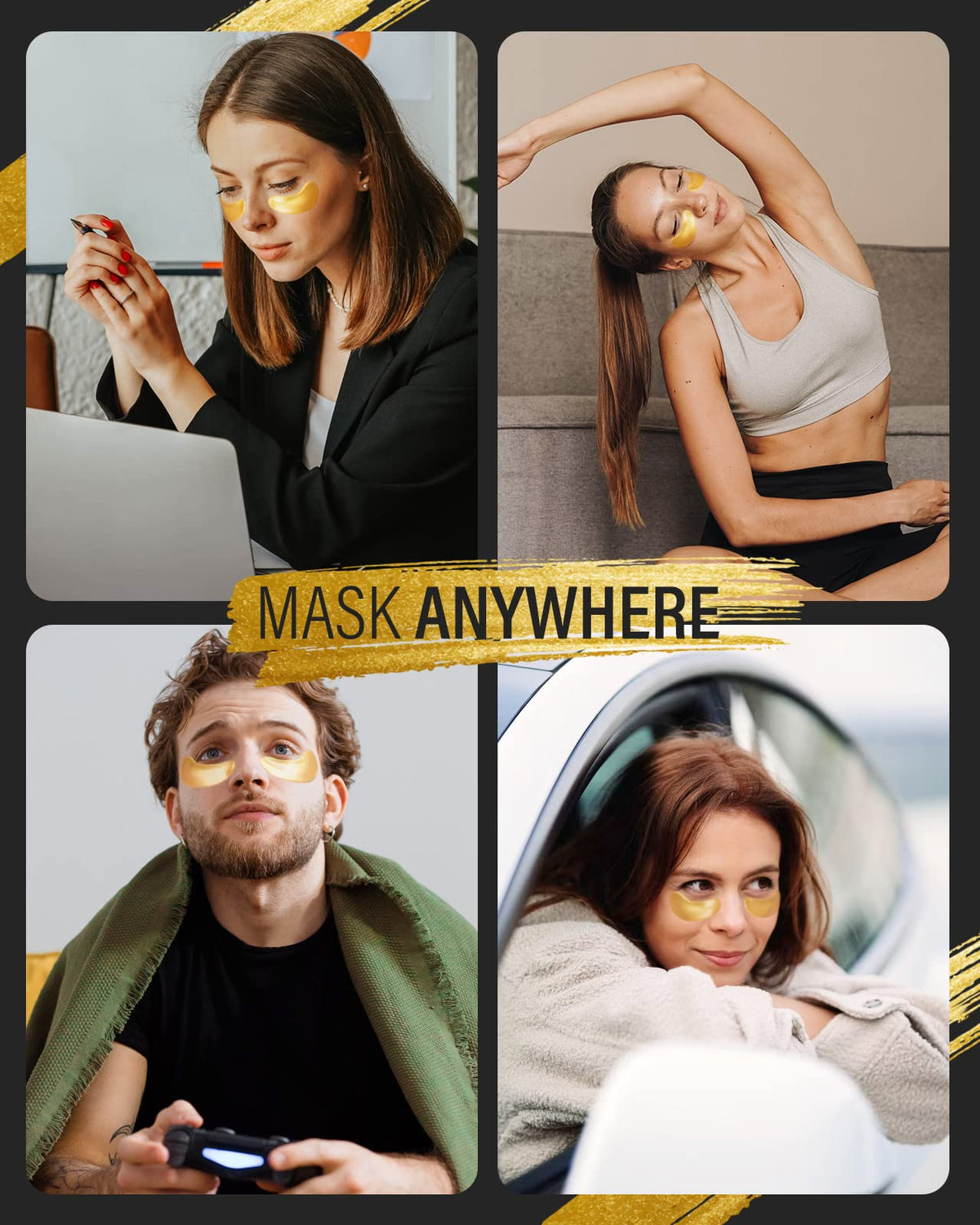 Maskiss 24k Gold Under Eye Patches (30 Pairs), eye mask, Collagen Skin Care Products