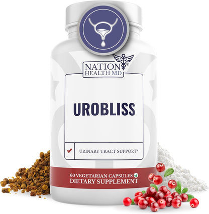 UroBliss UTI Supplements - D Mannose with Cranberry Extract, Propolis & Vitamin D3 - UTI Relief, Bladder Support & Urinary Tract Health for Women - 60 Capsules