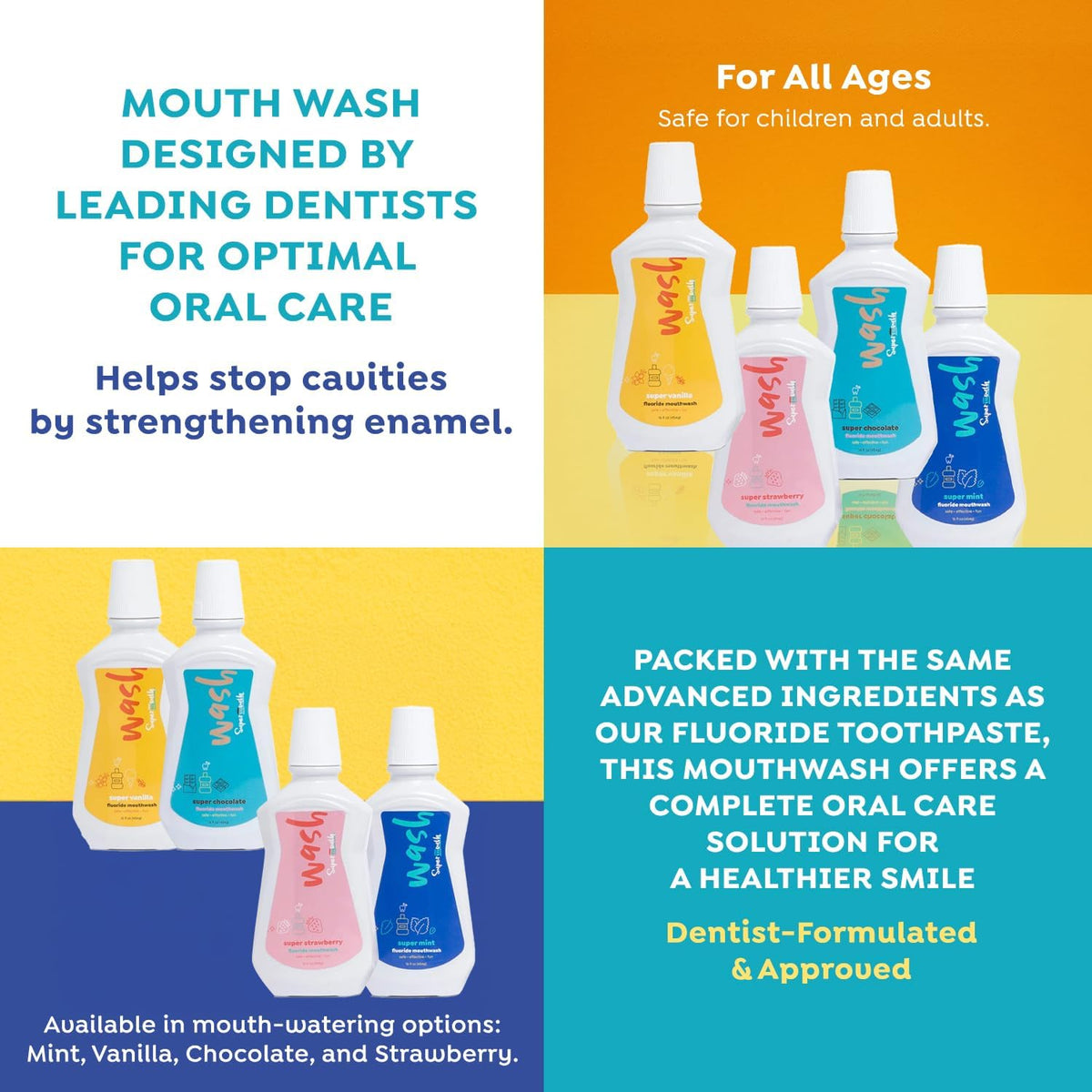 SuperMouth Nano Hydroxyapatite Fluoride Mouthwash, Vanilla