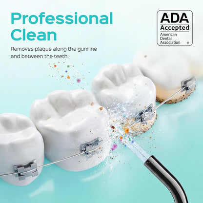 COSLUS ADA Accepted E40 Water Dental Flosser, 10 Pressure Levels, Black Pro