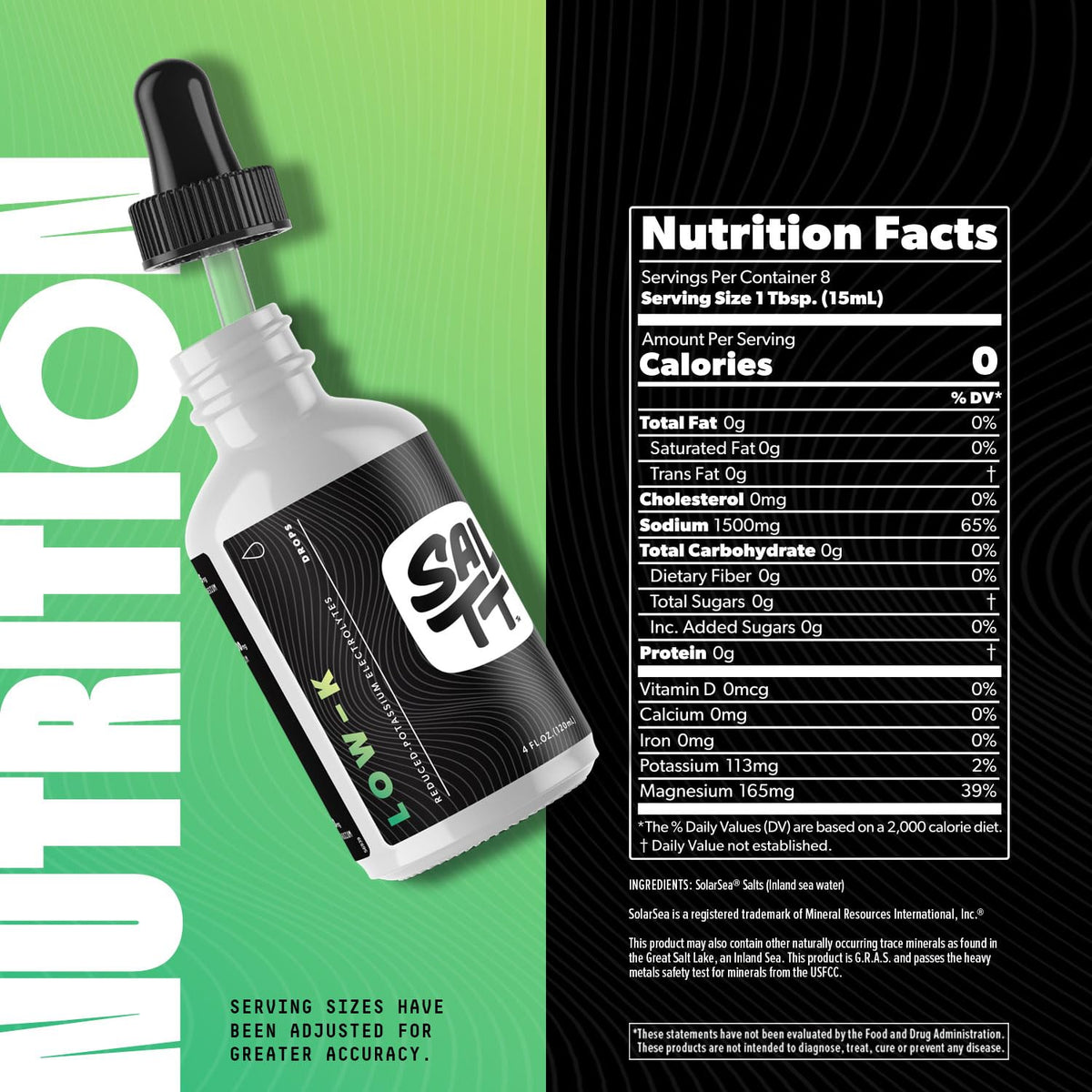 SALTT Low-K Fasting Low Potassium Electrolyte Drops, Unflavored, 8.3 oz