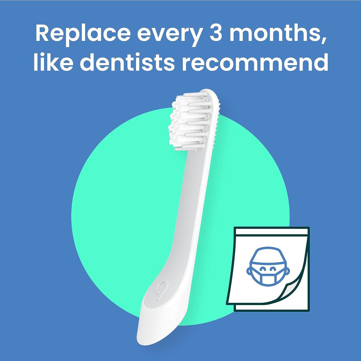 quip Sonic Toothbrush Small Replacement Heads for Kids, 9 Months, 3 Pack