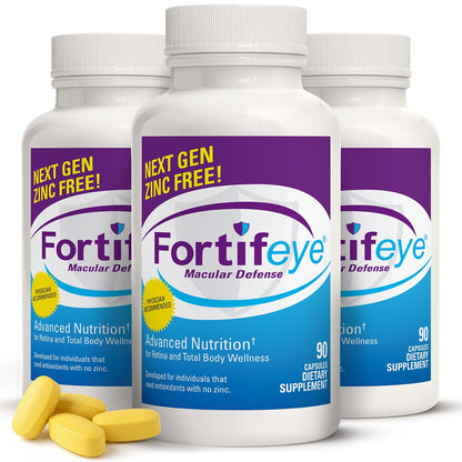 Fortifeye Vitamins Macular Defense Multivitamin-30 Day Supply, 90 Tablets (Zinc Free), All Natural Total Body & Eye Vitamins for Vision, Pure Macular Support Formula, Complex Eye Vitality Supplement
