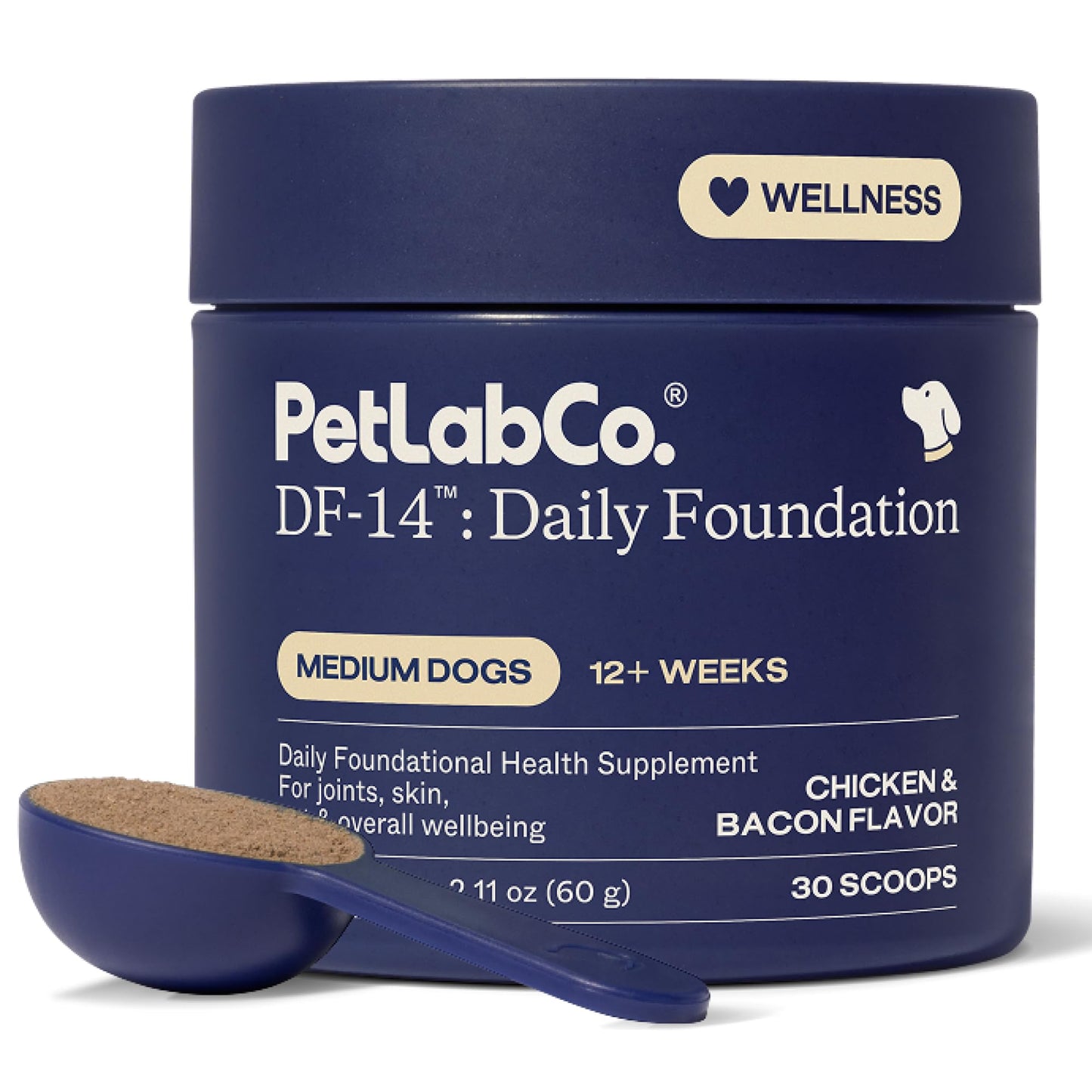 PetLab Co. DF-14 Daily Foundation Supplement for Small Dogs | Gut, Joint, Skin, Immune, Heart and Brain Support, Daily Powder, All Breeds