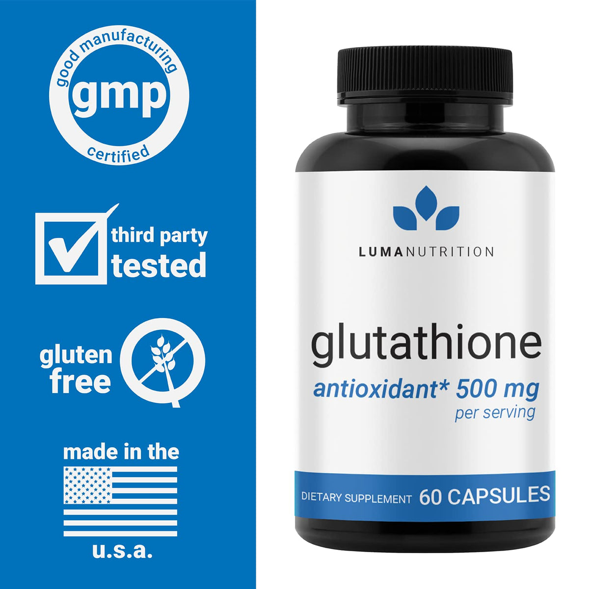 Premium Glutathione - Reduced Glutathione 500mg - Glutathione Supplement - L-Glutathione