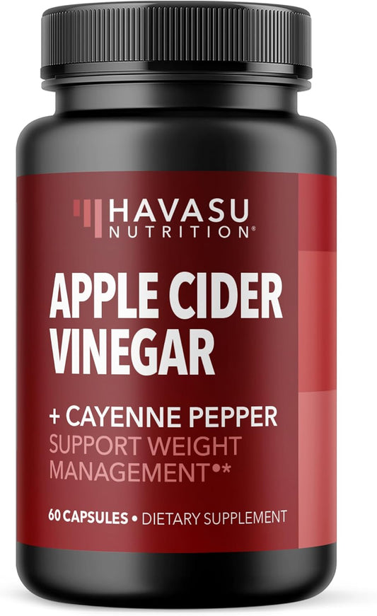 Apple Cider Vinegar Capsules with Cayenne Pepper, 60 Count, 2-Month Supply | 500mg ACV Per Serving for Appetite, Cravings, and Bloating Relief, Vegan, Non-GMO, Easy-to-Take Capsules, 60-Day Supply