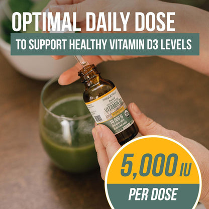 Organic Vitamin D3 5,000 IU - 100% Whole Food & Plant-Based Cholecalciferol Form, 100% Vegan Vitamin D - Enhanced with Prebiotic & Superfood Complex – Organic, Vegan, GMO & Gluten Free (60 Capsules)