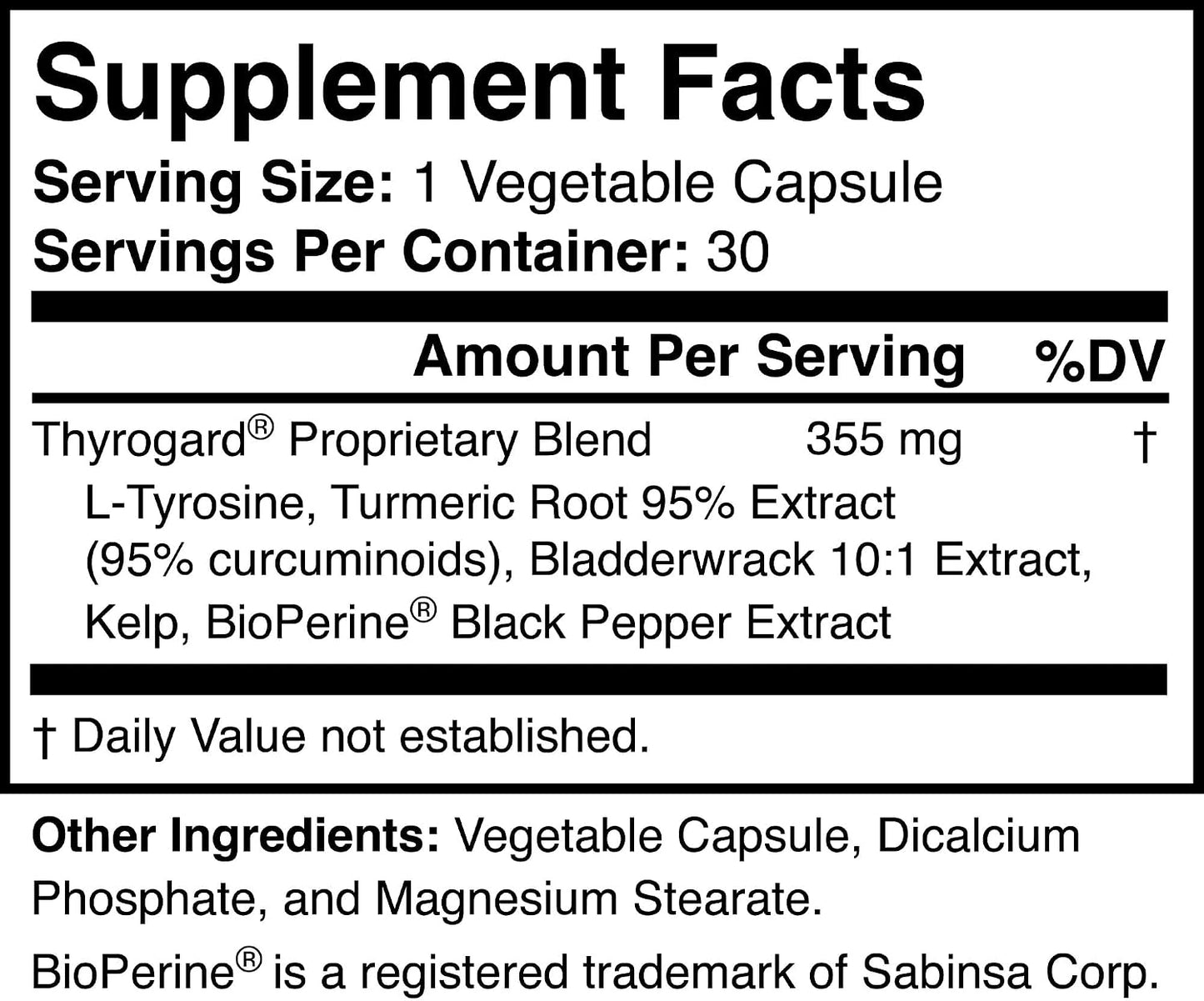 Natural Thyroid Support Supplement, Vegan, Gluten-Free | Promotes Steady Energy, Balanced Mood, and Mental Clarity While Easing Everyday Fatigue and Brain Fog, 30-Day Supply