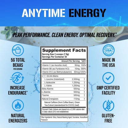 Evlution EVL BCAAs Amino Acids Powder - BCAA Energy Pre Workout Powder for Muscle Recovery Lean Growth and Endurance - Rehydrating Post Workout Recovery Drink with Natural Caffeine - Pink Lemonade