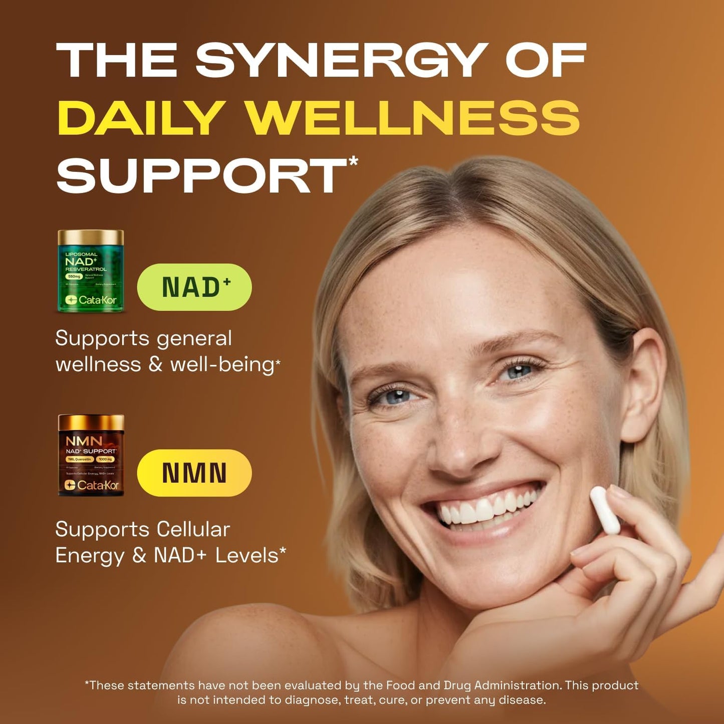 Cata-Kor NMN Supplement 1000mg & Liposomal NAD+ Supplement with Resveratrol – Supports Cellular Energy & NAD+ Levels