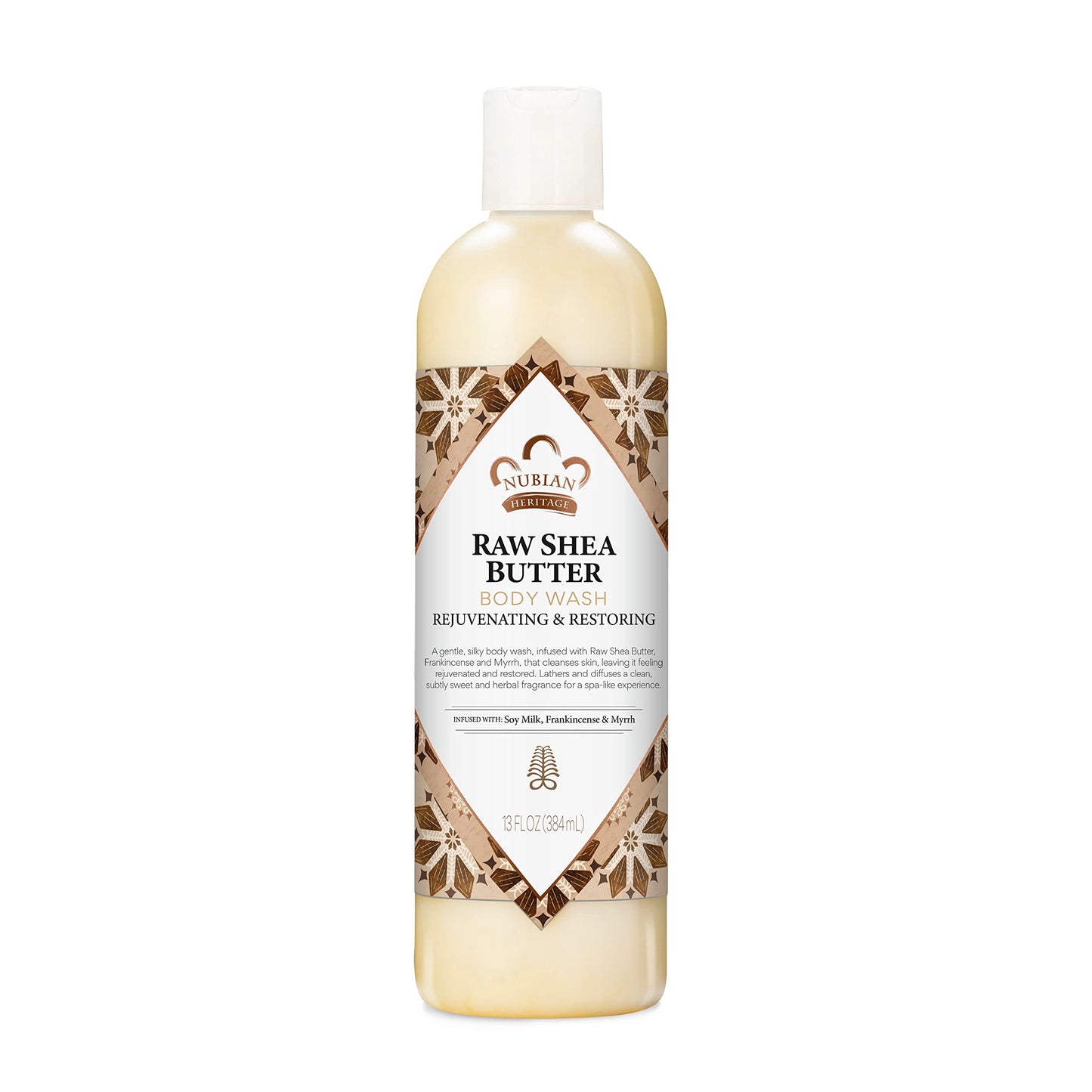 Nubian Heritage Body Wash Goats Milk and Chai Soothing & Hydrating Body Cleanser Made with Fair Trade Shea Butter, 13 oz