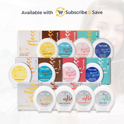 SuperMouth Ortho Floss Threader for Braces, Bridges & Implants, Vanilla