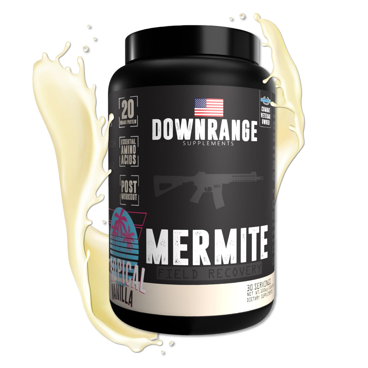 DownRange Supplements Mermite Whey Protein Powder, Post Workout Muscle Recovery