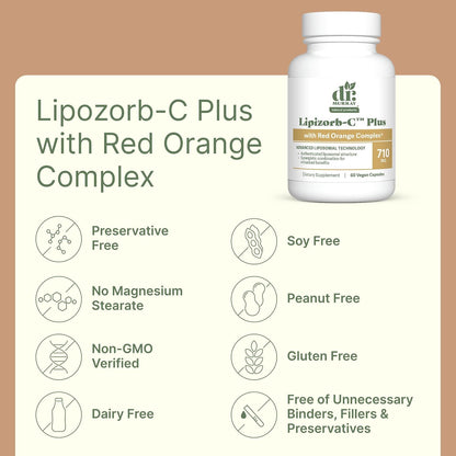 Dr. Murray's Lipizorb C Plus with Red Orange Complex - Liposomal Vitamin C | Antioxidant Support | Immune Defense | Vegan | 60 Capsules